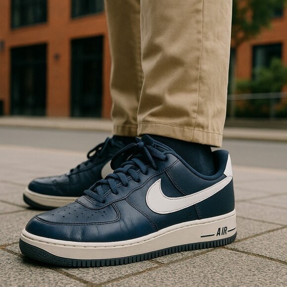 Nike Air Force 1 Men’s Sz 14 Navy Blue Patent Leather 315122-410 Sneakers - Picture 2 of 11